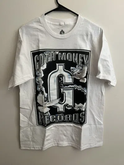 Pre-owned Drain Gang X Goth&money Black Kray When Doves Kry Tour T-shirt White | L