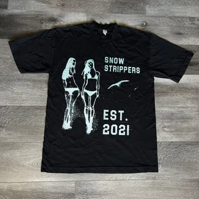 Pre-owned Drain Gang X Goth&money Snow Strippers Twerk Team Fall World Tour 2024 Girl Logo Tee In Black
