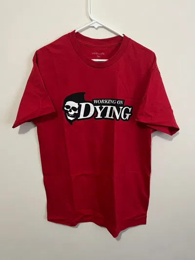 Pre-owned Drain Gang X Goth&money Working On Dying Bones T-shirt Red | L