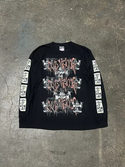 Pre-owned Drain Gang X Sad Boys Bladee Cold Visions Shielded By Grace Tee In Black
