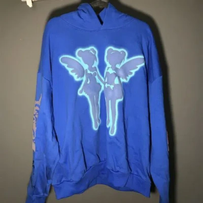 Pre-owned Drake Fatd Blue Hoodie Size Xxl For All The Dogs “big As The What” Tour Merch