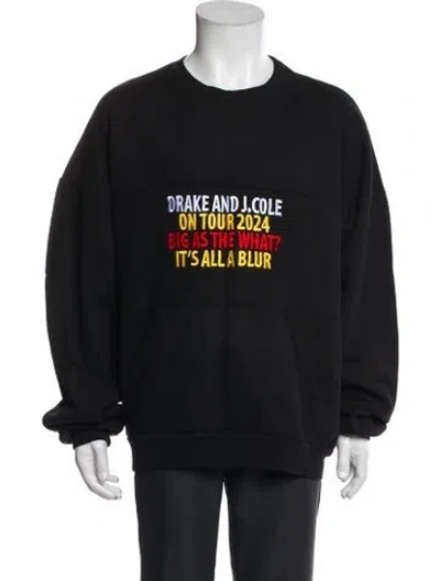 Pre-owned Drake Related Graphic Print Crew Neck Sweatshirt In Black
