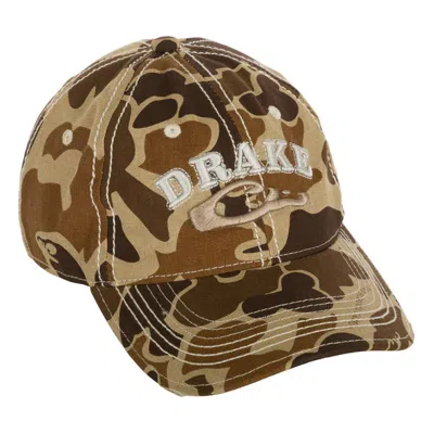 Drake Waterfowl Distressed 6-panel Ball Cap In Burgundy
