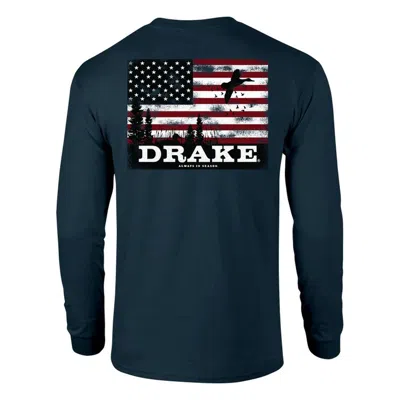 Drake Waterfowl Men's  Americana Scenic Long Sleeve T-shirt In Blue
