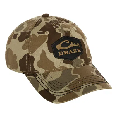 Drake Waterfowl Men's  Camo Cotton Twill Hex Patch Adjustable Hat In Green