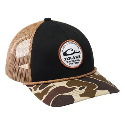 Drake Waterfowl Men's  Circle Badge Back Rope Adjustable Hat In Black