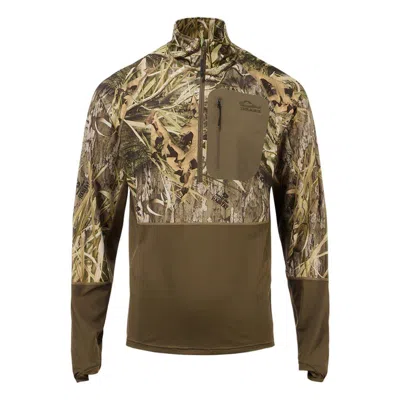 Drake Waterfowl Men's  Est Offset Long Sleeve 1/2 Zip In Brown