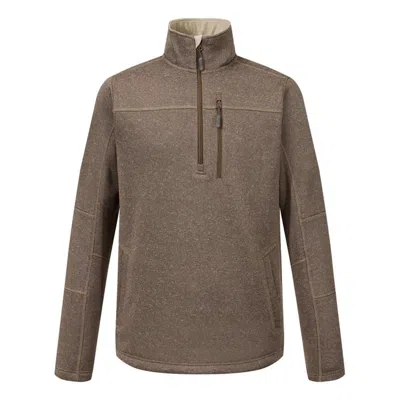 Drake Waterfowl Men's  Fall Brake Fleece 1/2 Zip In Brown