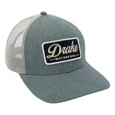 Drake Waterfowl Men's  Herringbone Patch Mesh Back Adjustable Hat In Gray