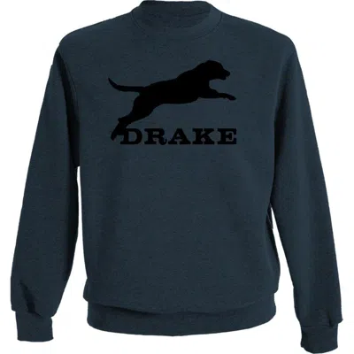 Drake Waterfowl Men's  Leaping Lab Graphic Crewneck Sweatshirt In Blue