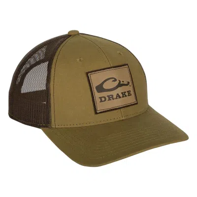 Drake Waterfowl Men's  Leather Patch Mesh Back Adjustable Hat In Brown