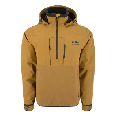 Drake Waterfowl Men's  Lst Bmf Eqwader With Primaloft Half Zip Hooded Jacket In Brown
