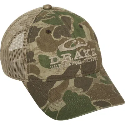 Drake Waterfowl Men's  Mesh Back Camo Adjustable Hat In Green