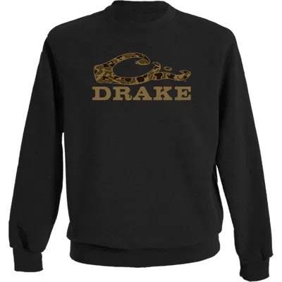 Drake Waterfowl Men's  Old School Graphic Crewneck Sweatshirt In Black