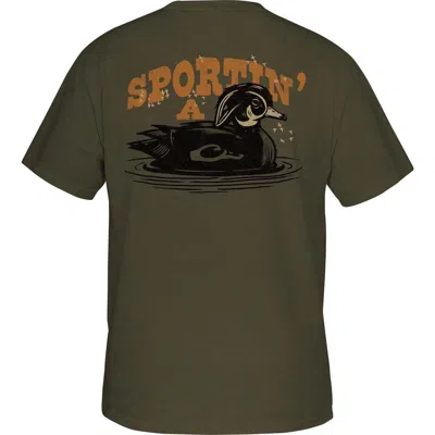 Drake Waterfowl Men's  Sportin A Woodie T-shirt In Green