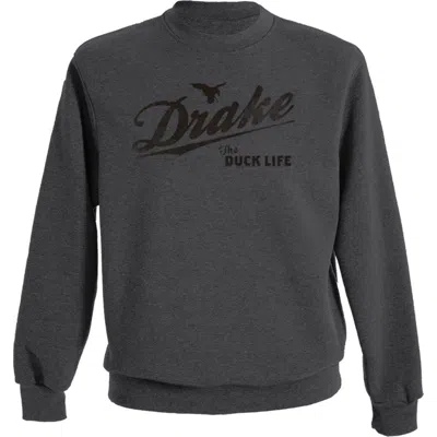 Drake Waterfowl Men's  The Drake Life Graphic Crewneck Sweatshirt In Gray