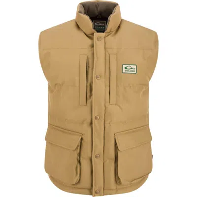 Drake Waterfowl Men's  Throwback 80 Featherless Puffer Vest In Brown