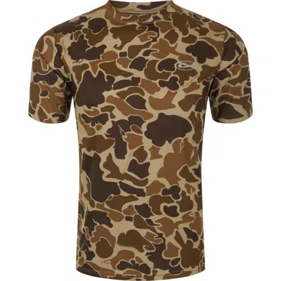 Drake Waterfowl Kids' Youth  Est Camo Performance T-shirt In Brown
