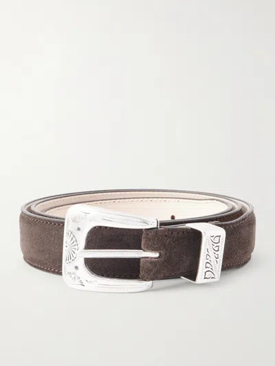 Drake's 2.5cm Suede Belt In Brown