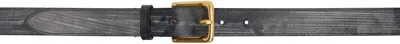 Drake's Black Unlined Bridle Leather Belt In 100 Black