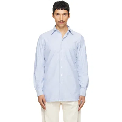 Drake's ブルー コットン オックスフォードクロス ボタンダウンシャツ In Blue