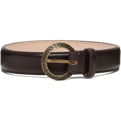 Drake's Brown Bridle Calf Leather Western Belt In Multi