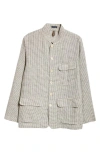 DRAKE'S CHECK LINEN FORESTIERE JACKET