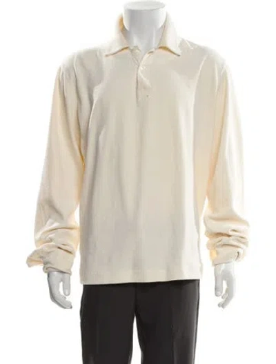 Pre-owned Drake's Collar Long Sleeve Polo Shirt In Neutral