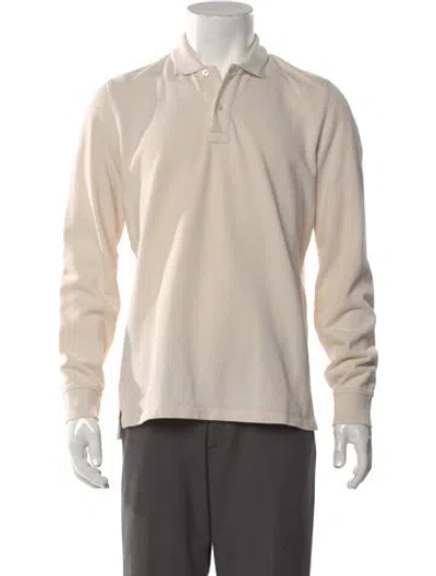 Pre-owned Drake's Collar Long Sleeve Polo Shirt In Neutral