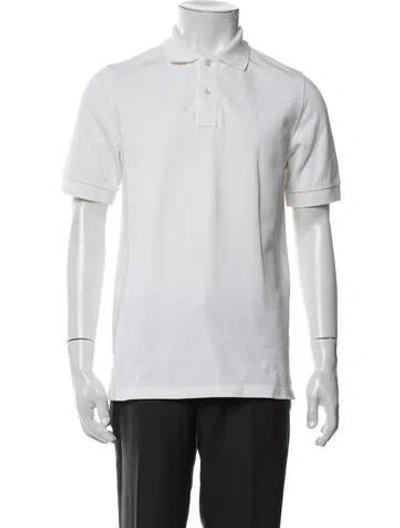 Pre-owned Drake's Collar Short Sleeve Polo Shirt In White