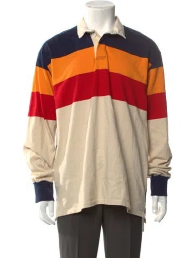 Pre-owned Drake's Colorblock Pattern Collar Polo Shirt In Neutral