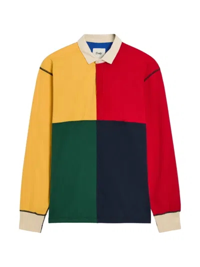 Drake's Colour-block Cotton-jersey Rugby Shirt In Multi