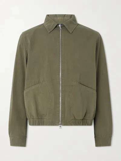 Drake's Cotton Blouson Reversible Jacket In Green