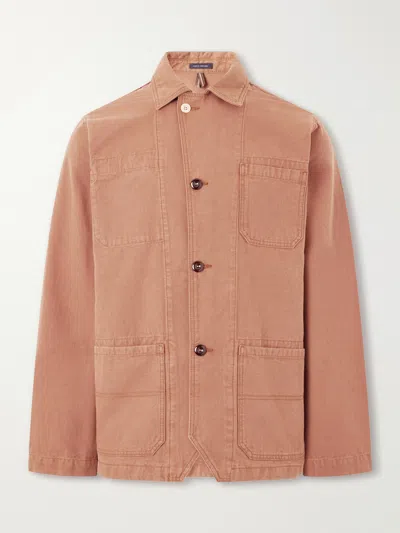 Drake's Cotton-canvas Overshirt In Brown