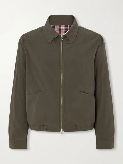 Drake's Cotton-twill Jacket In Green