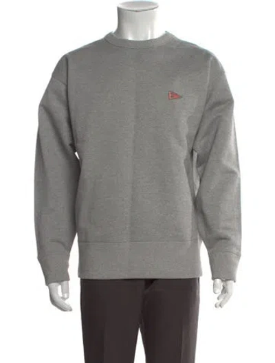 Pre-owned Drake's Crew Neck Long Sleeve Pullover In Gray