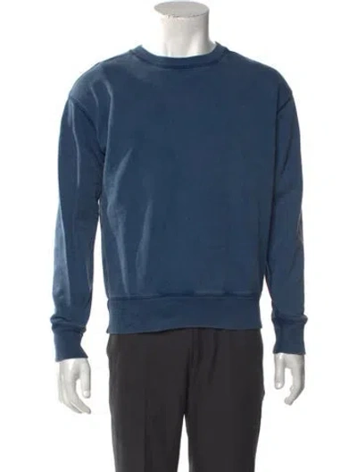 Pre-owned Drake's Crew Neck Long Sleeve Sweatshirt In Blue