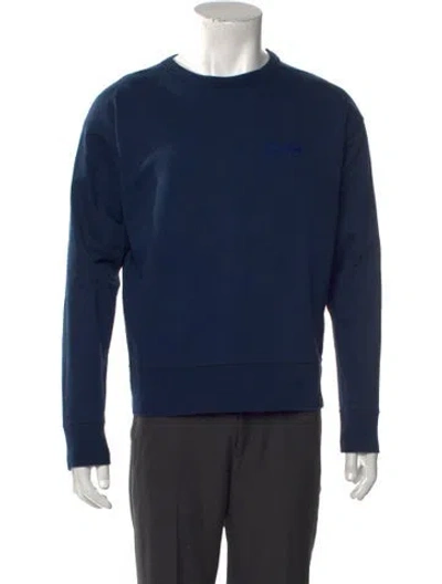 Pre-owned Drake's Crew Neck Long Sleeve Sweatshirt In Blue