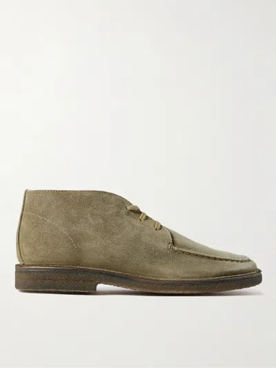 Drake's Taupe Crosby Desert Boots In Green