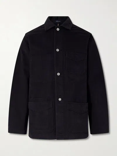 Drake's Denim Chore Jacket In Black
