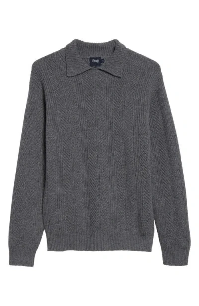 Drake's Collared Wool & Cashmere Jumper In 600 Grigio Grey