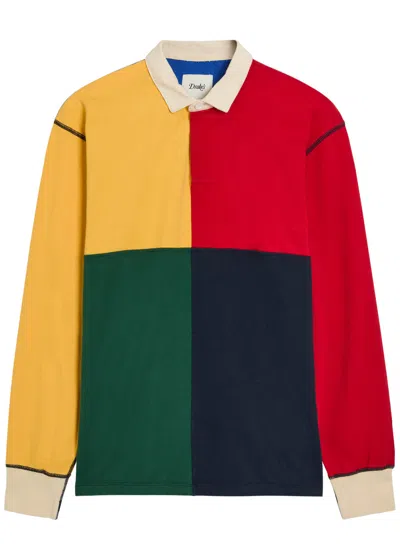 Drake's Colour-block Long-sleeves Polo Shirt In Multi