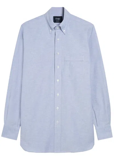 Drake's Button-down Cotton Shirt In Blue