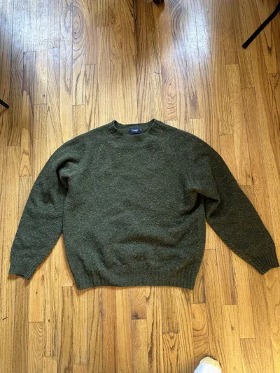 Pre-owned Drake's Forest Green Wool Sweater - Large