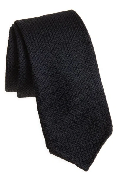 Drake's Grenadine Silk Tie In 250 Dark Navy