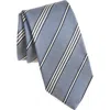 Shop Drake's Grenadine Stripe Silk Tie In 202 Blue Navy Ecru