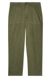 Drake's Mens Olive Fatigue Straight-leg Regular-fit Cotton And Linen Trousers In 400 Olive