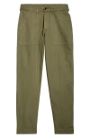 Drake's Mens Olive Fatigue Straight-leg Regular-fit Cotton And Linen Trousers In 400 Olive