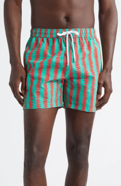 Drake's Kelim Stripe Drawstring Swim Trunks