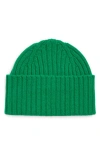 Drake's Lambswool Beanie In Green